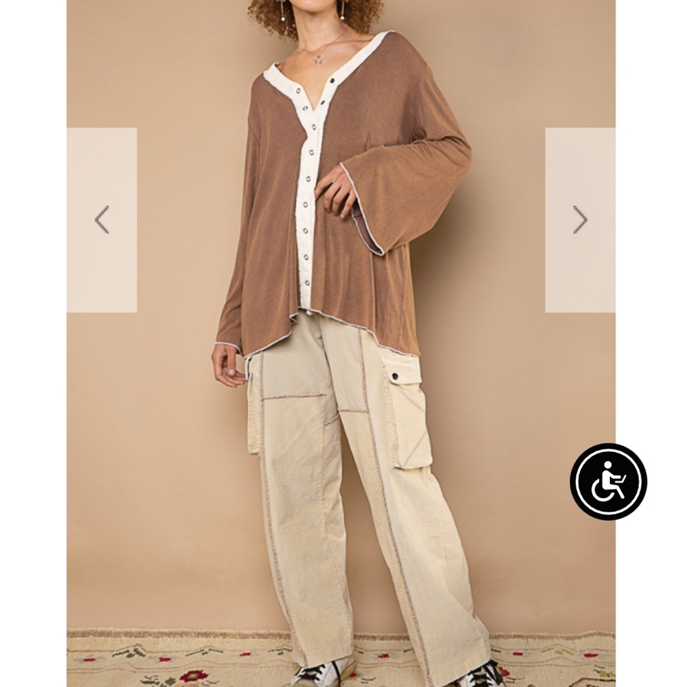 🌟SALE🌟Pol Brown Top - Picture 5 of 6
